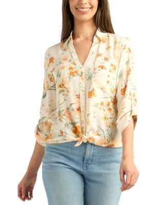 BCX - Women's Printed Button-Up Shirt
