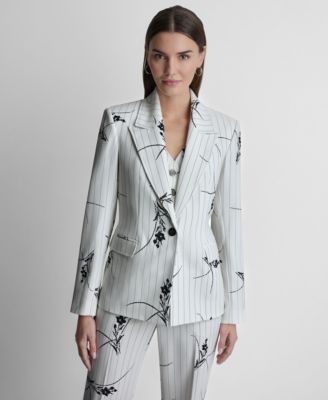 DKNY - Women's Pinstripe Single-Button Blazer