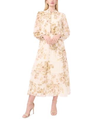 MSK - Plus Size Split Crewneck Tiered Dress