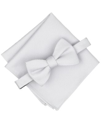 Alfani - Men's Wolfe Solid Bow Tie and Pocket Square, 2-Piece Set