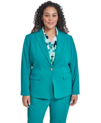 Calvin Klein - Plus Size Collarless Open Front Jacket