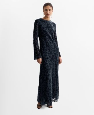 MANGO - Women's Bell Sleeves Devore Dress
