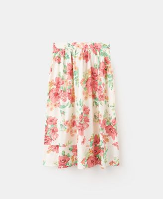 MANGO - Women's Flowers Midi Skirt