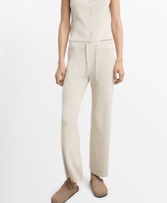 MANGO - Women's Fluid Cotton-Linen Woven Pants