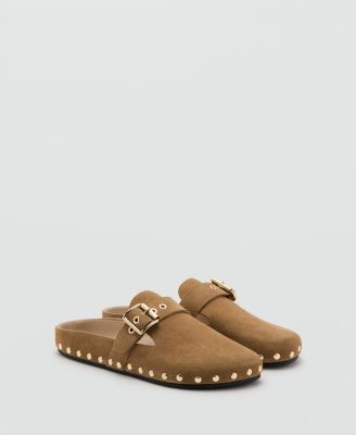 MANGO - Women's Studded Leather Shoes