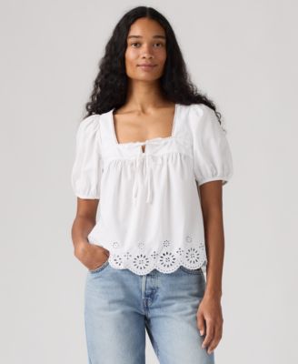 Levi's - Women's Short-Sleeve Cutwork Blouse
