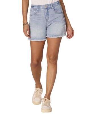 Democracy - Petite High Rise Button Closure Denim Shorts