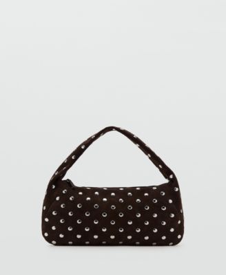 MANGO - Women's Suede Studded Shoulder Bag