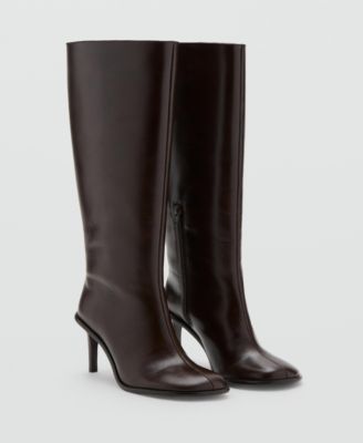 MANGO - Women's High Heel Leather Boots