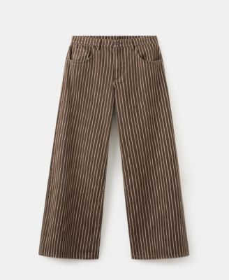 MANGO - Women's Wide Leg Striped Jeans