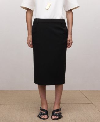 MANGO - Women's Wool-Blend Midi Skirt