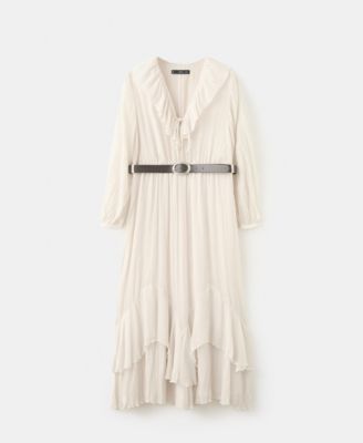 MANGO - Women's Long Ruffled Dress
