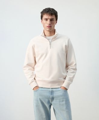 MANGO - Men's Cotton Zip-Neck Sweatshirt