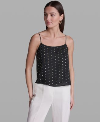 BCBG - Women's Studded Scoop Neck Cami Top