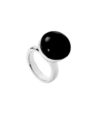 UNOde50 - Silver-Plated Round Murano Glass Crystal Ring