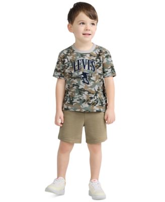Levi's - Boys' 2T-7 Graphic T-Shirt and Elastic Shorts, 2-Piece Set