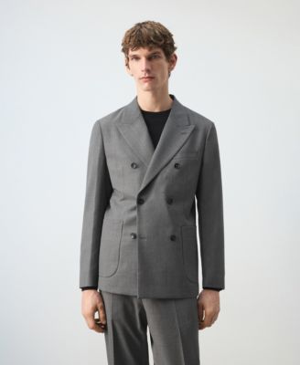 MANGO - Men's Ricardo Regular Fit Double-Breasted Suit Jacket