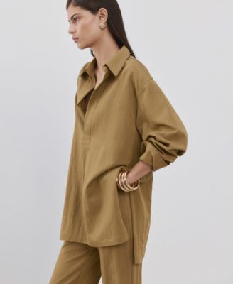 MANGO - Women's Collared Oversized Shirt