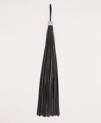 MANGO - Women's Leather Fringe Keychain