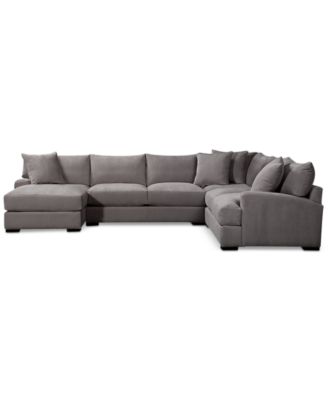 CLOSEOUT! Rhyder 4-Pc. 112" Fabric Sectional Sofa with Chaise, Created for Macy's image