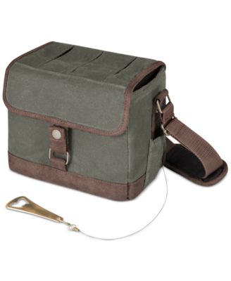 Legacy® by Khaki Green & Brown Beer Caddy Cooler Tote with Opener image