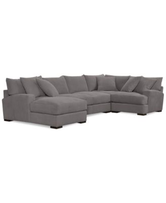 CLOSEOUT! Rhyder 4-Pc. 80'' Fabric Sectional Sofa with Chaise, Created for Macy's image