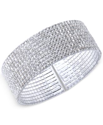 Anne Klein - Silver-Tone Crystal Cuff Bracelet