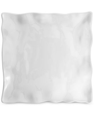 Q Squared - Medium White Ruffle Square Melamine Platter