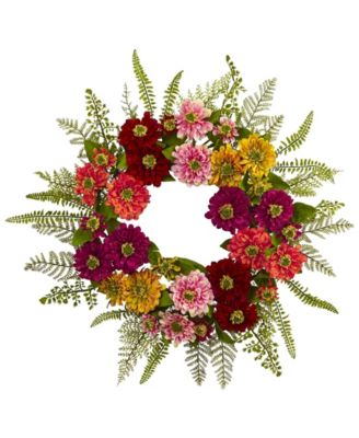 Nearly Natural - Mixed Flower Wreath