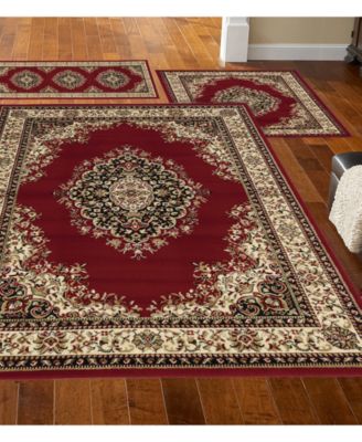 Mink Home - Studio Kerman Red 3-Pc. Rug Set