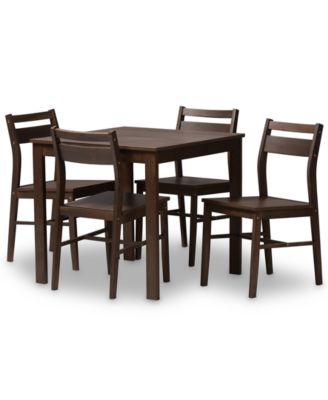 Baxton Studio - Lovy 5-pc Dining Set, Quick Ship