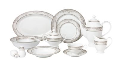 Lorren Home Trends - 57 Piece Dinnerware Set-New Bone China Service for 8 People-Juliette