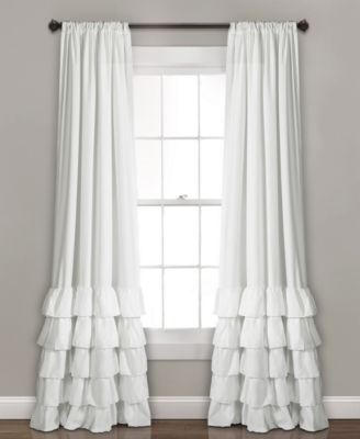 Lush Décor - Allison Ruffle Window Curtain Panels White Set 40x84