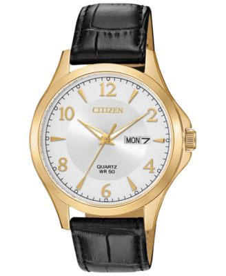 Citizen - Men's Quartz Brown Leather Strap Watch 41mm