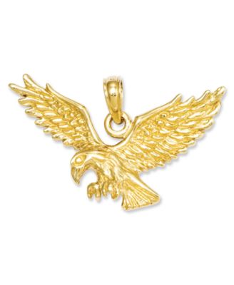 Macy's - 14k Gold Charm, Solid Polished Eagle Charm