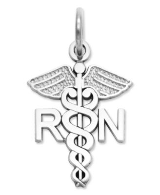 Macy's - 14k White Gold Charm, Nurse Charm