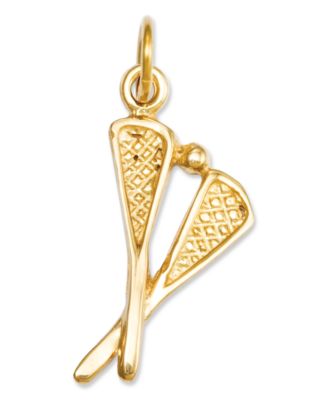 Macy's - 14k Gold Charm, Solid Polished Lacrosse Sticks Charm