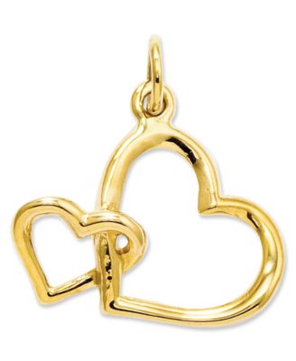 Macy's - 14k Gold Charm, Double Heart Charm