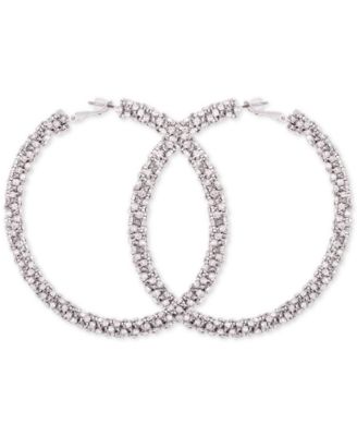 GUESS - Crystal Pav&eacute; Hoop Earrings