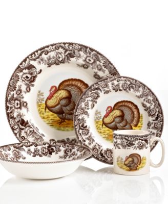 Spode - Woodland 4-Piece Place Setting with Pheasant Dinner Plate