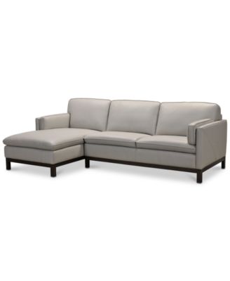 Furniture - Virtron 2-Pc. Leather Chaise Sectional Sofa