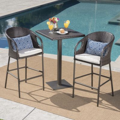 Noble House - Dominica Outdoor 3pc Bar Set, Quick Ship