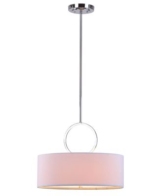 Safavieh - Debonair 3 Light Chrome Ring 18"D Drum Adjustable Pendant