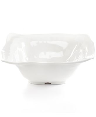 White Ruffle Melamine Serving Bowl image