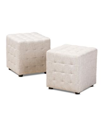 Baxton Studio - Elladio Ottoman, Quick Ship