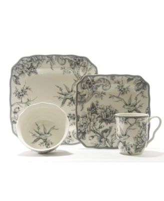 Adelaide Square Grey 16 Pc. Dinnerware Set, Service for 4 image