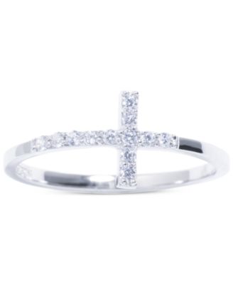 Macy's - Pav&eacute; Criss Cross Band Ring in Sterling Silver