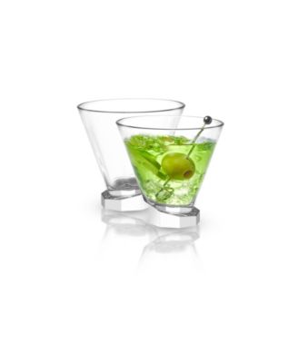 Joyjolt Aqua Vitae Off Base Octagon Martini Glasses, Set of 2 image