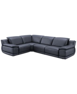 Daisley 4-Pc. Leather "L" Shaped Sectional Sofa with 2 Power Recliners image