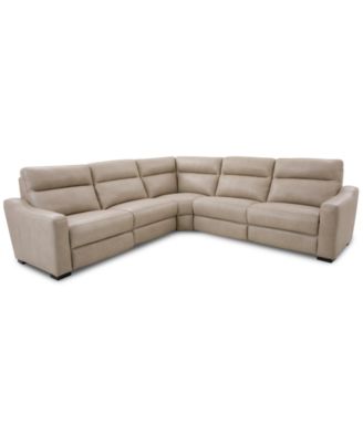 Furniture - Gabrine 5-Pc. Leather Sectional with 2 Power Headrests
